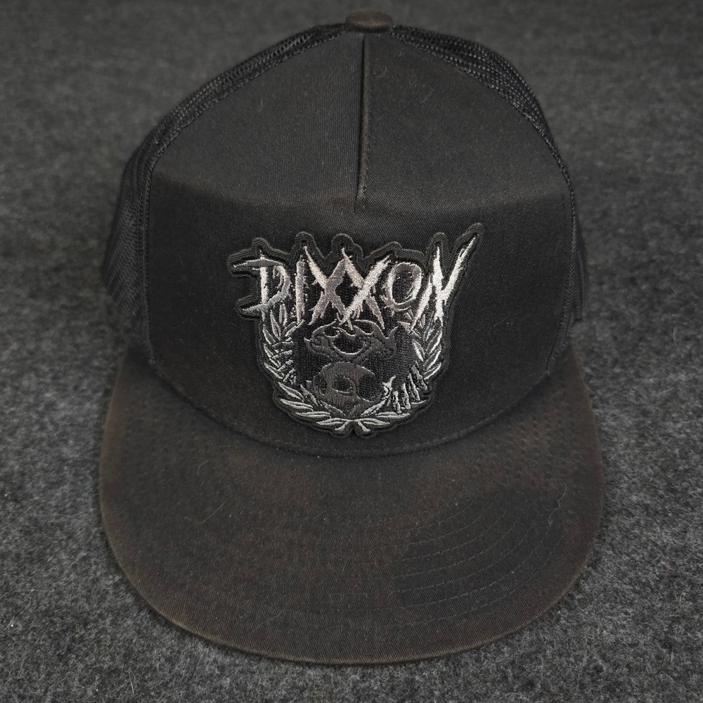 Dixxon Flannel Co Mens Black Skull Laurel Wreath Mesh Back Snapback Trucker Hat